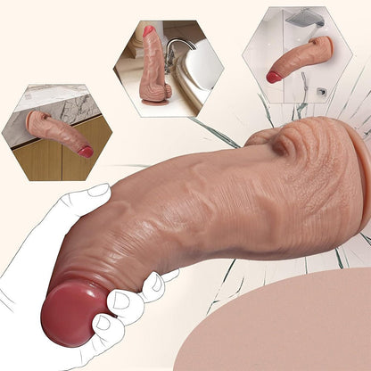 TaRiss's ディルド 2層構造 凹凸あり 吸盤付き 液体シリコン - TaRiss's