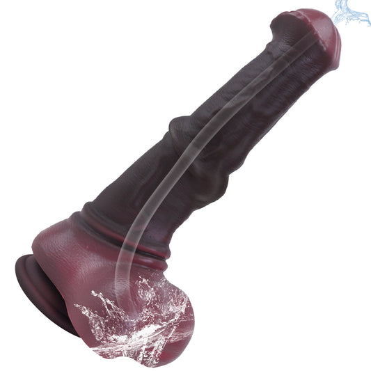 TaRiss's ディルド 貫通式ディルド 模擬射精付き 2層構造 凹凸あり 吸盤付き 液体シリコン - TaRiss's