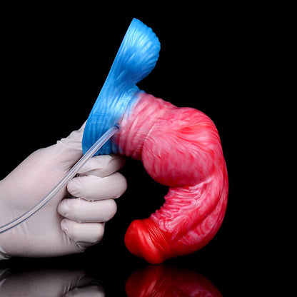 TaRiss's ディルド インフレート式 模擬射精付き 凹凸あり 吸盤付き 液体シリコン - TaRiss's