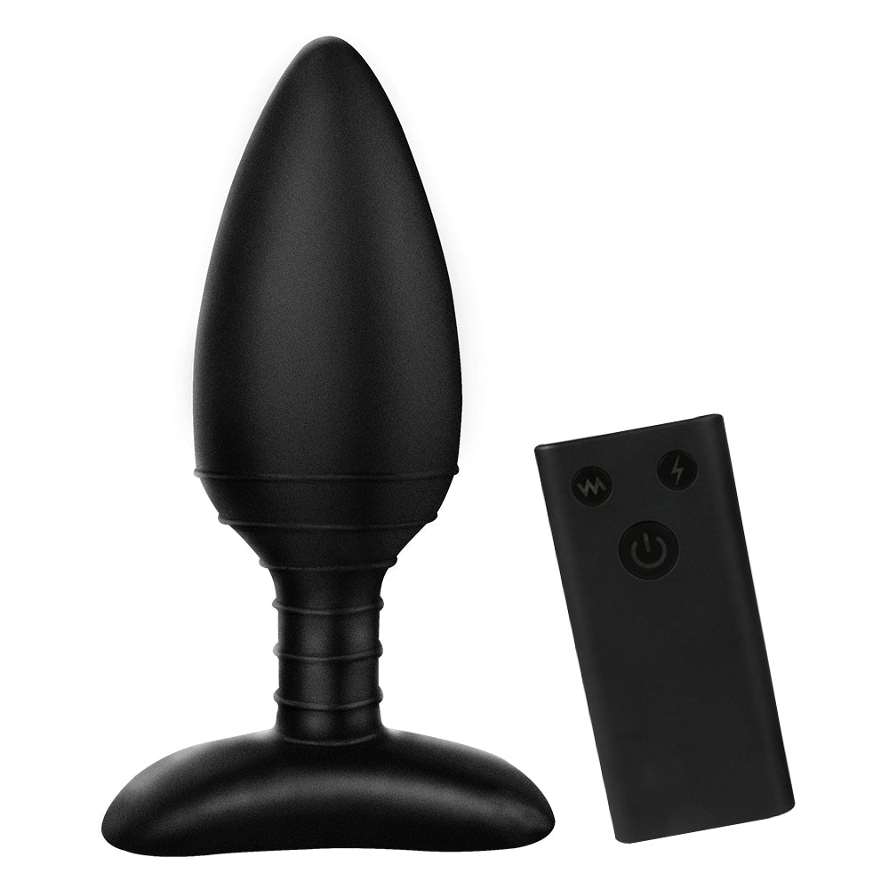 TaRiss's 3点セット パルスアナルプラグ アナルバイブ リモコン付き アナル開発 台座あり ネジ山形 10段階振動と5種類パルスモード シリコン 40mmx120mm - TaRiss's