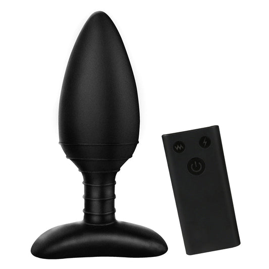 TaRiss's 3点セット パルスアナルプラグ アナルバイブ リモコン付き アナル開発 台座あり ネジ山形 10段階振動と5種類パルスモード シリコン 40mmx120mm - TaRiss's