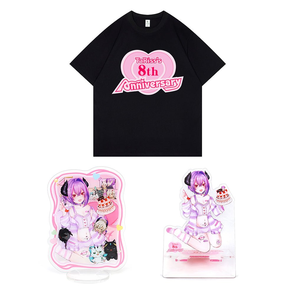 TaRiss's 3点セット 8周年記念グッズ タリスくん 携帯ホールダー アクリルスタンダード Tシャツ アクリル コットン - TaRiss's