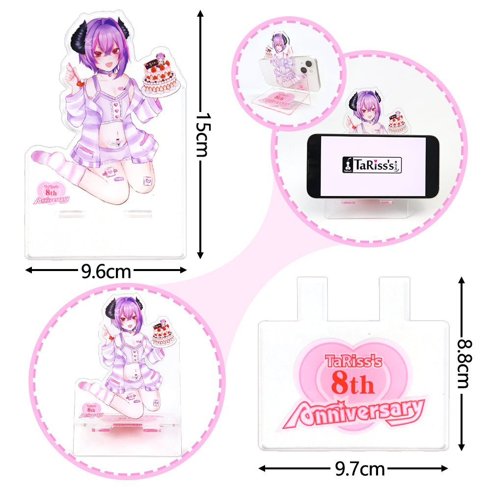 TaRiss's 3点セット 8周年記念グッズ タリスくん 携帯ホールダー アクリルスタンダード Tシャツ アクリル コットン - TaRiss's
