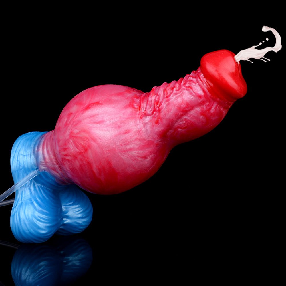 TaRiss's ディルド インフレート式 模擬射精付き 凹凸あり 吸盤付き 液体シリコン - TaRiss's