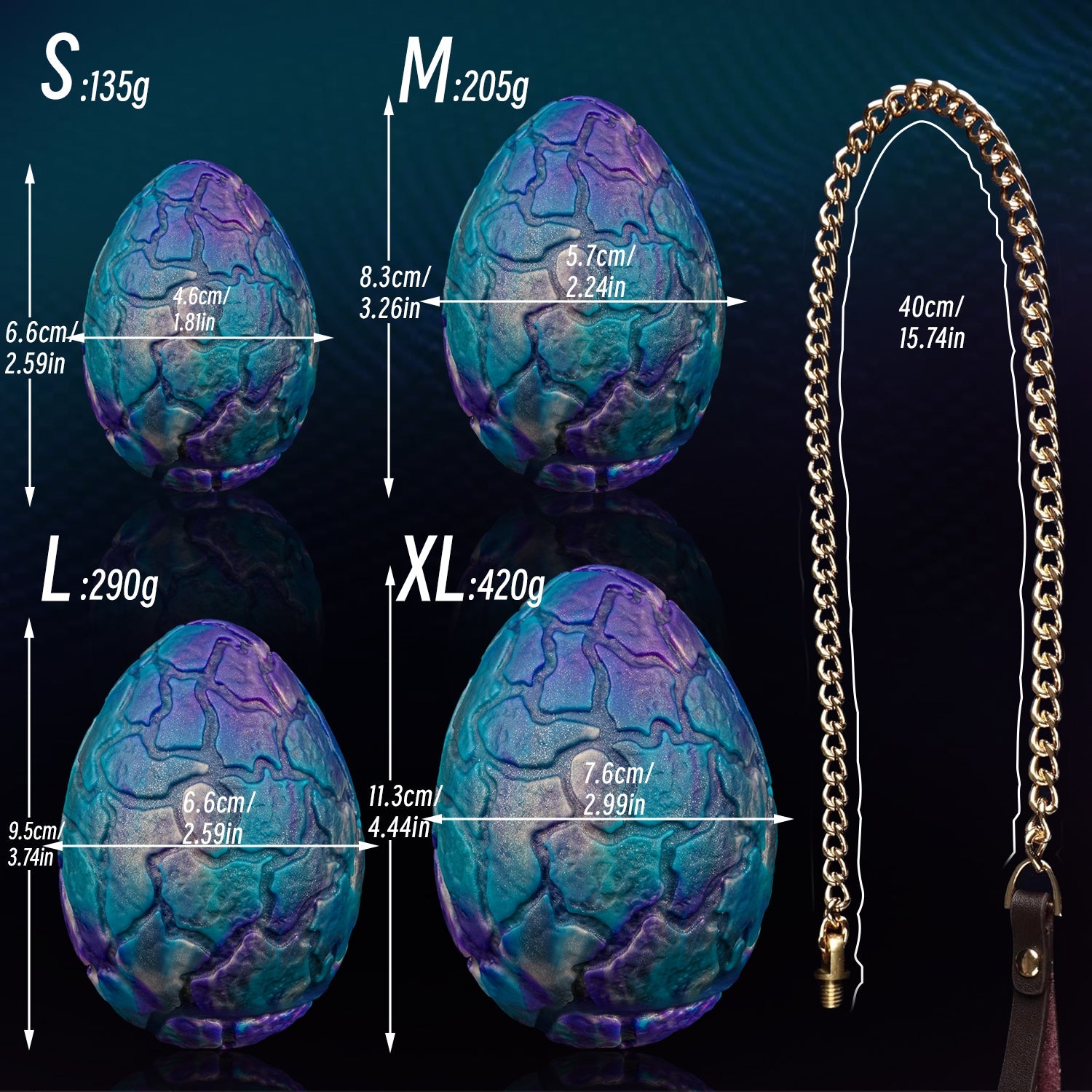 TaRiss's ドラゴンエッグ チェーン付きアナルビーズ アナルプラグ 凹凸あり 液体シリコン サンラン - TaRiss's