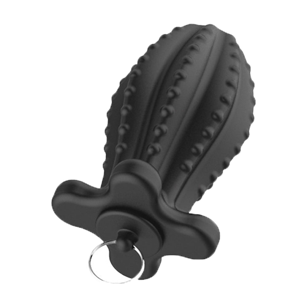 TaRiss's サボテン 貫通式アナルプラグ 浣腸用可 蓋付き 多種用途 シリコン ブラック - TaRiss's