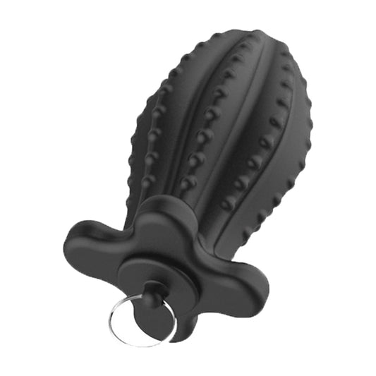 TaRiss's サボテン 貫通式アナルプラグ 浣腸用可 蓋付き 多種用途 シリコン ブラック - TaRiss's