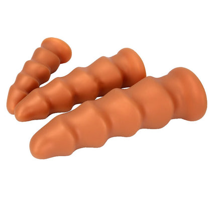 TaRiss's たけのこ アナルプラグ アナル開発 Gスポット刺激 吸盤付き 凹凸あり シリコン ローズゴールド - TaRiss's