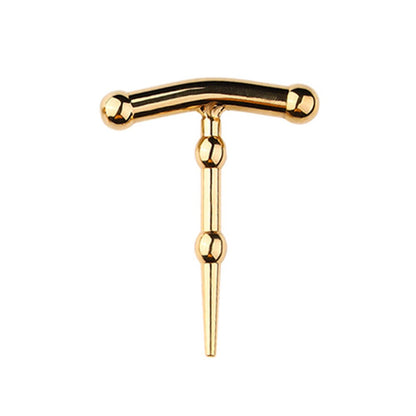 TaRiss's 非貫通式尿道プラグ 尿道ビーズ 尿道責め 尿道拡張 連結ビーズ T形 ステンレス ゴールド - TaRiss's