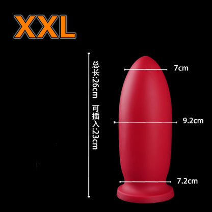 MAPARON レッド アナルプラグ 吸盤付き 液体シリコン 七つのサイズ