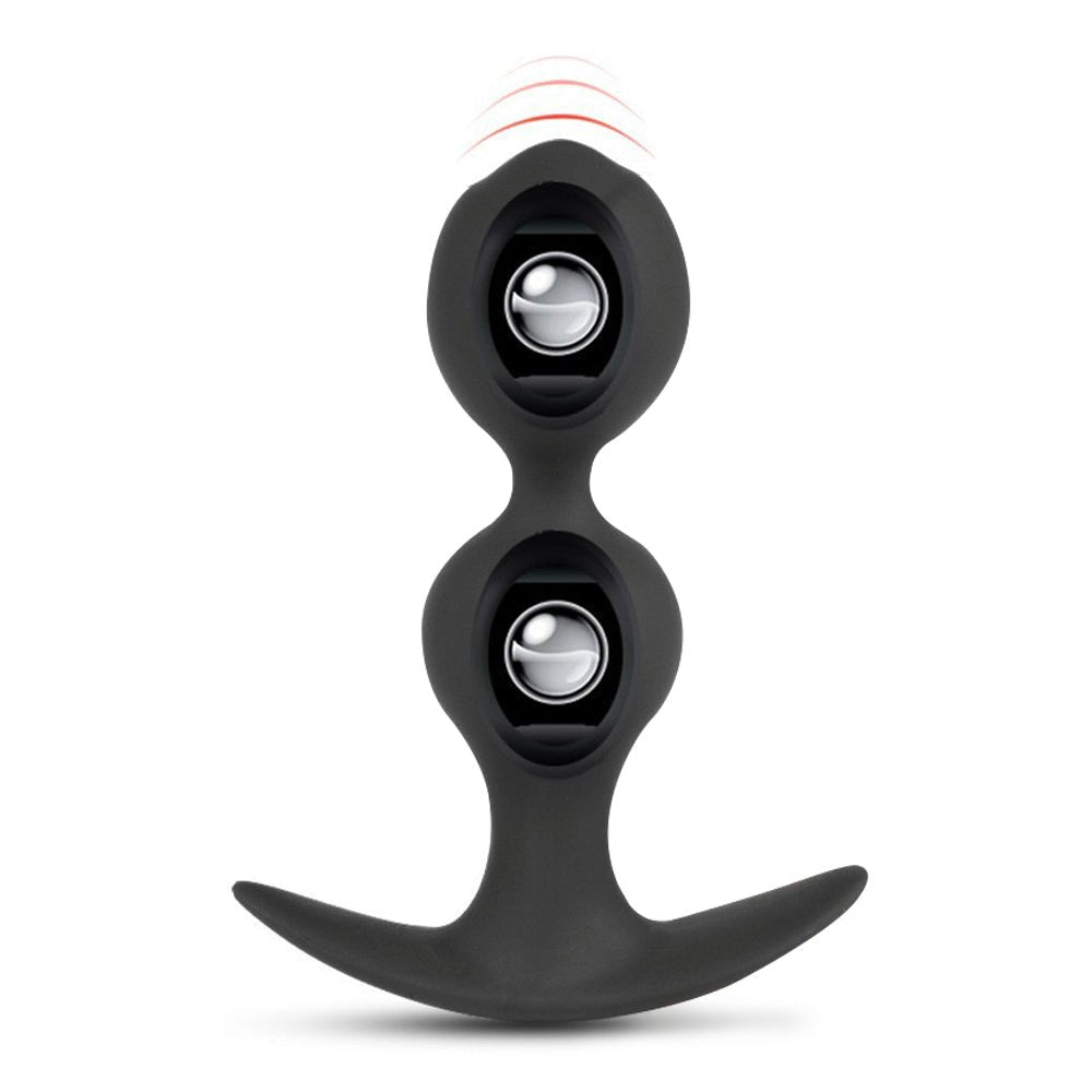 MAPARON アナルビーズ アナルプラグ ボール内蔵 アンカー形台座 外出用可 シリコン ブラック - TaRiss's