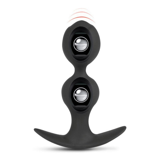 MAPARON アナルビーズ アナルプラグ ボール内蔵 アンカー形台座 外出用可 シリコン ブラック - TaRiss's