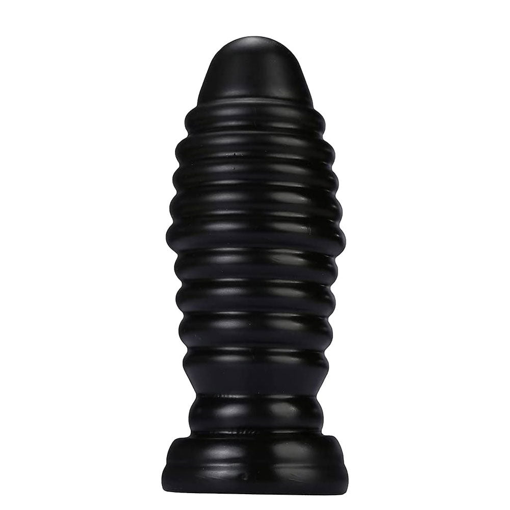 MAPARON ハニーディッパー アナルプラグ 肛門栓 アナル開発 Gスポット刺激 ネジ山形 アナル拡張 超太い 突起あり 凹凸あり 吸盤付き PVC ベージュ 8.0cm×20cm - TaRiss's