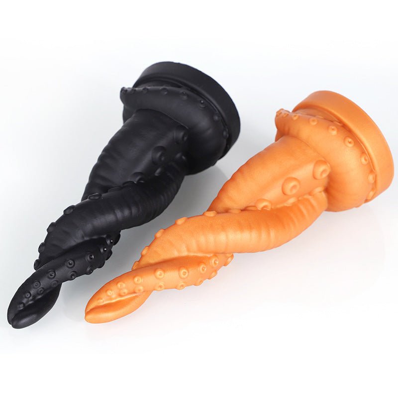 TaRiss's クラーケン アナルプラグ 吸盤付き 触手形 突起あり シリコン ゴールド 5.3cmx22.5cm - TaRiss's