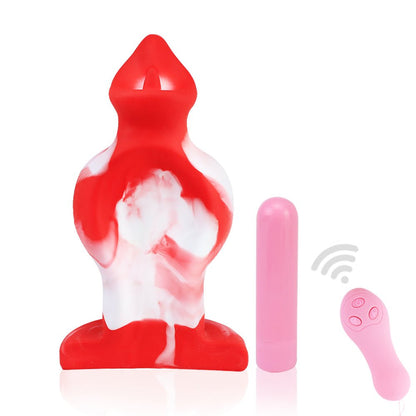 TaRiss's アンスリウム アナルプラグ 台座あり シリコン レッド ホワイト - TaRiss's